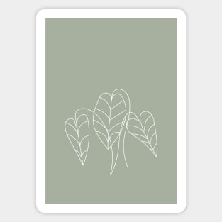 Boho, Sage Green Decor, Line Art, Botanical Sticker